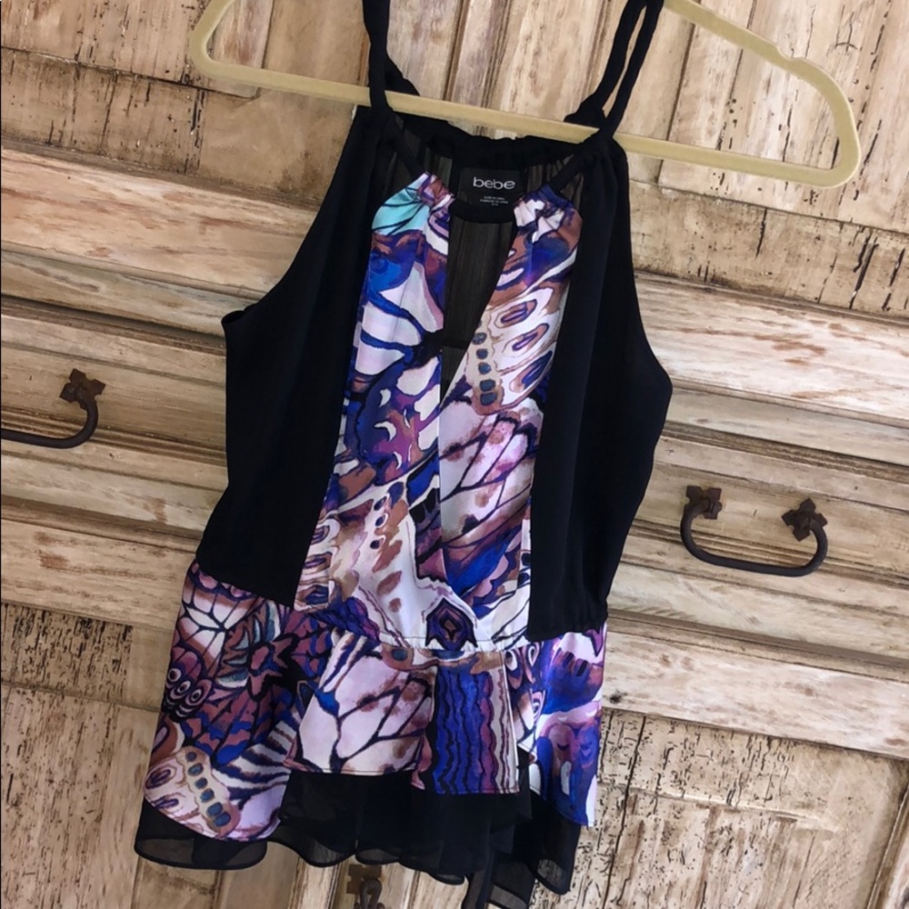 bebe Halter Neck Chiffon Blouse